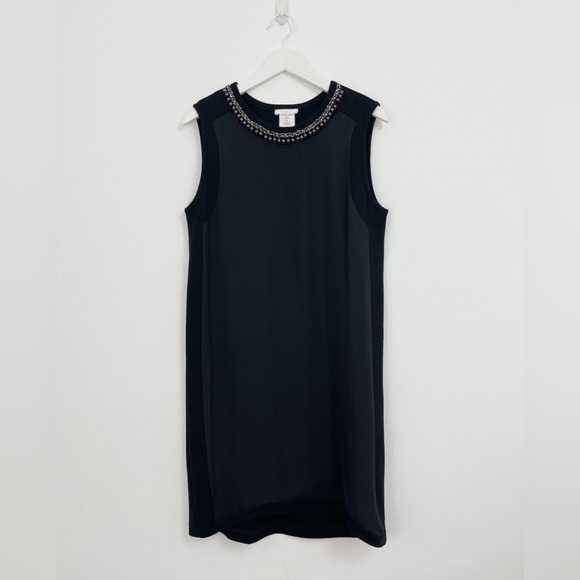 CHLOE Silk Beaded Neckline Shift Dress - Picture 1 of 5